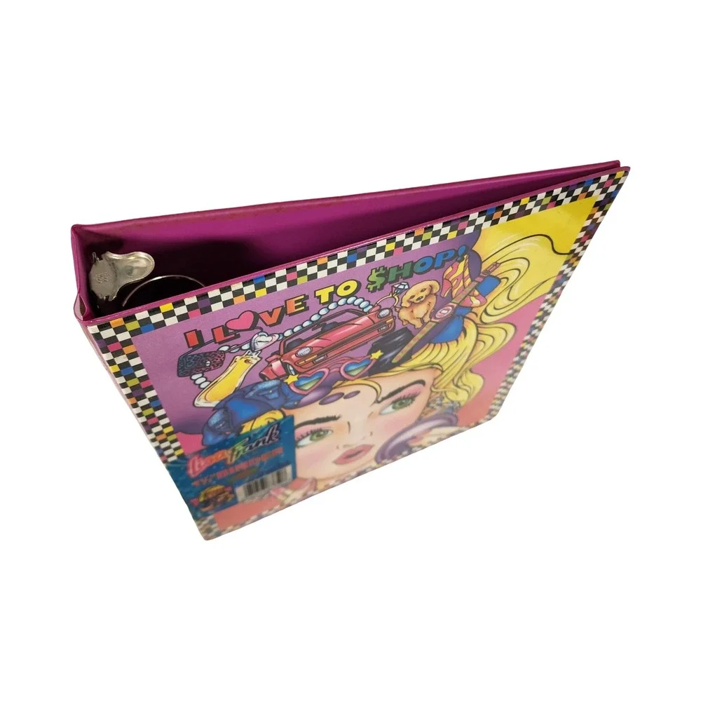 Vintage Lisa Frank I Love To Shop 1.5 Inch‎ 3 Ring Binder Stuart Hall 90s Y2K